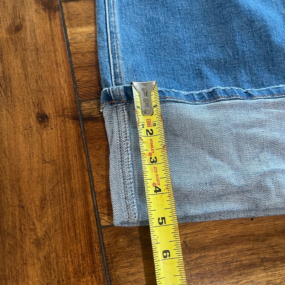 Flying Monkey high rise wide cuffed wide leg medium wash blue denim jeans sz 31 - Picture 15 of 16